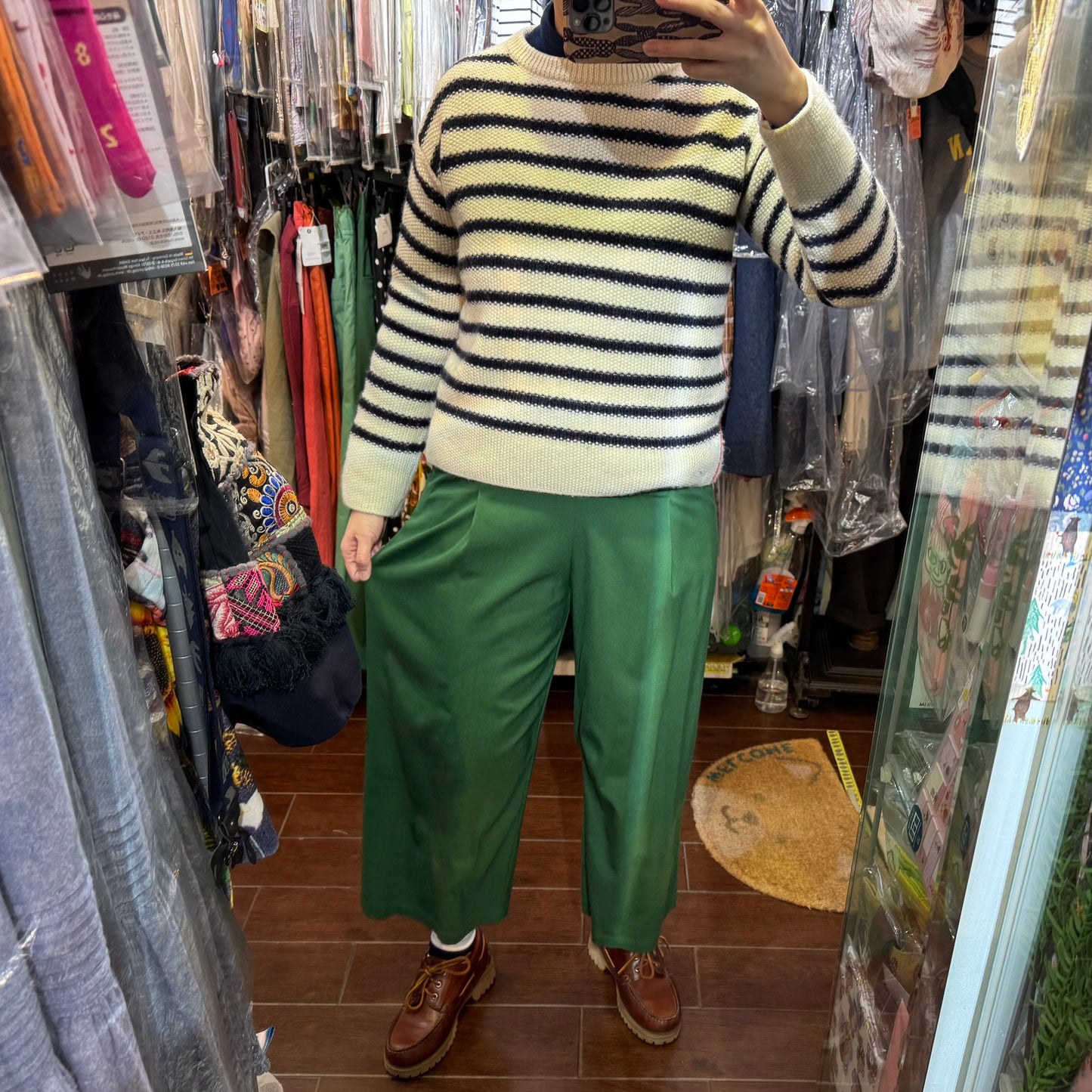 EXTRA20- Vent d Ouest Green Pants, size 40, made in Japan