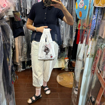 Little My White Embroidery ECO Bag