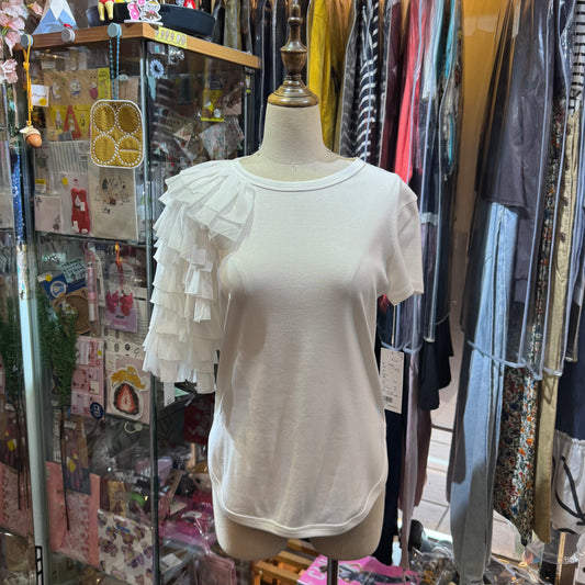 Hiromithistle White Frill Top, made in Japan