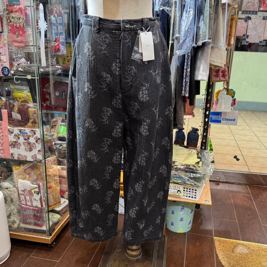 Sale- Qiri Prints Charcoal Pants,  made in Japan