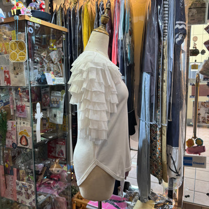 Hiromithistle White Frill Top, made in Japan
