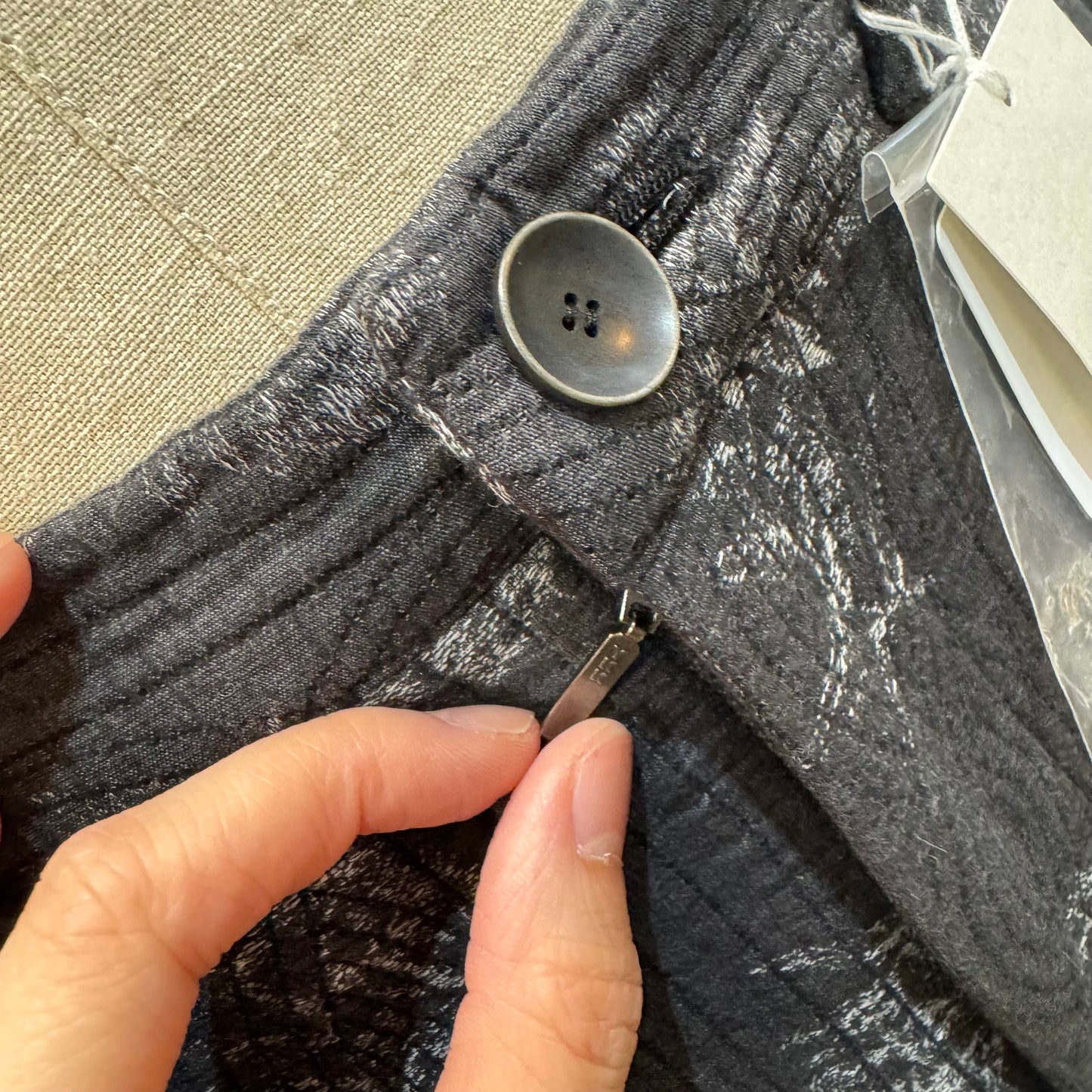 Sale- Qiri Prints Charcoal Pants,  made in Japan