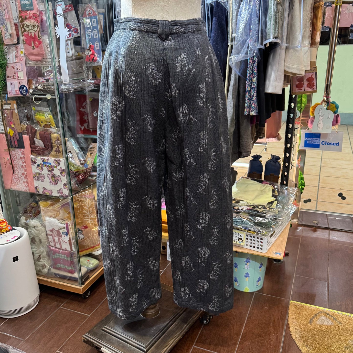 Sale- Qiri Prints Charcoal Pants,  made in Japan