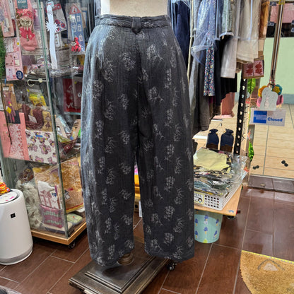 EXTRA30- Qiri Prints Charcoal Pants,  made in Japan