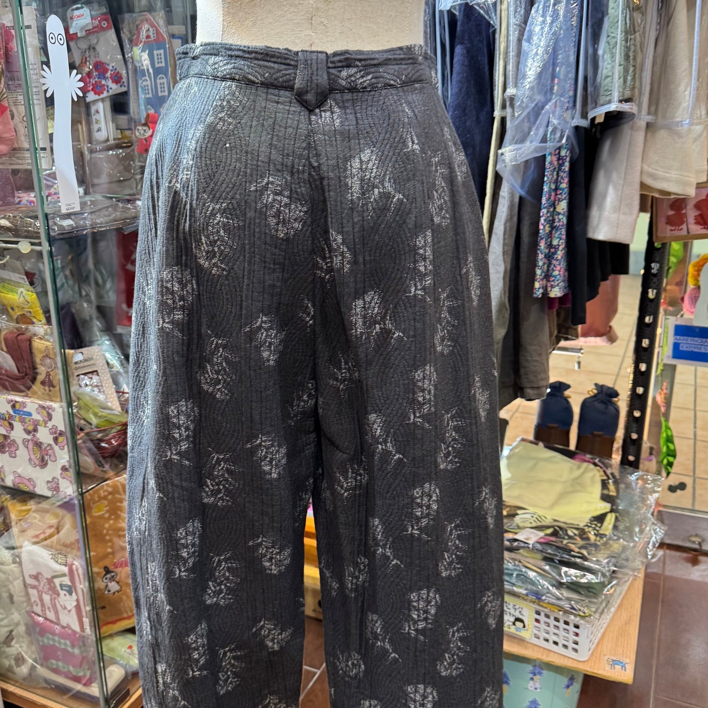 Sale- Qiri Prints Charcoal Pants,  made in Japan