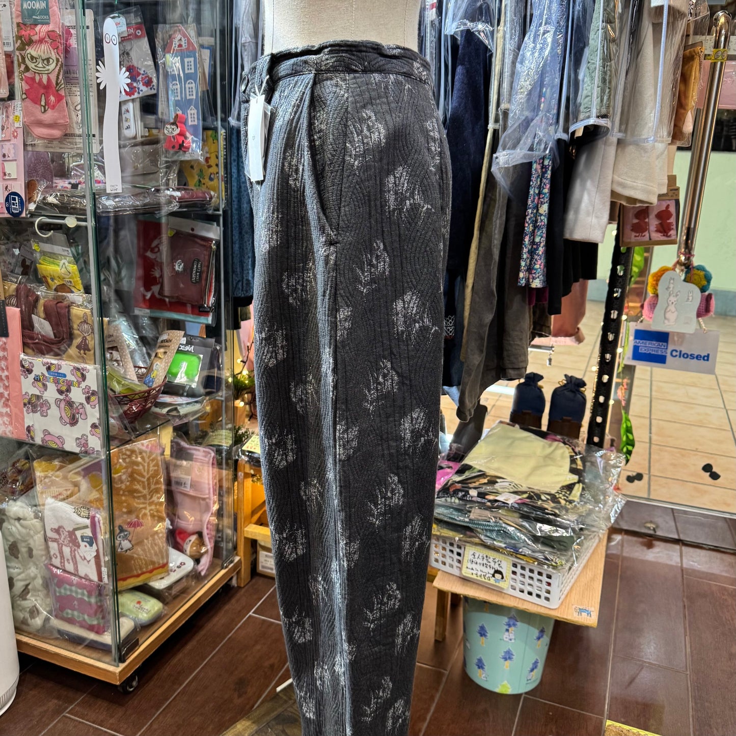 Sale- Qiri Prints Charcoal Pants,  made in Japan