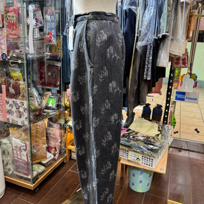 EXTRA30- Qiri Prints Charcoal Pants,  made in Japan