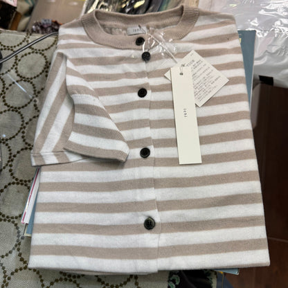 EXTRA30- Ichi Striped Cotton Cardigan, 2 Colors