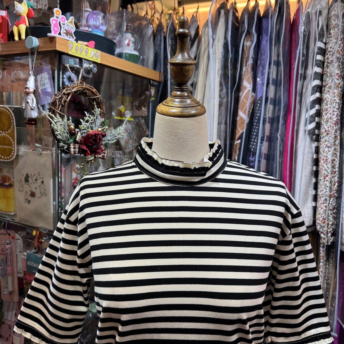 Sale- La Marine Française Striped Frill Collar Top