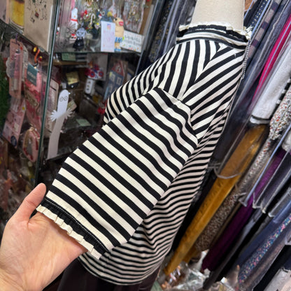Sale- La Marine Française Striped Frill Collar Top