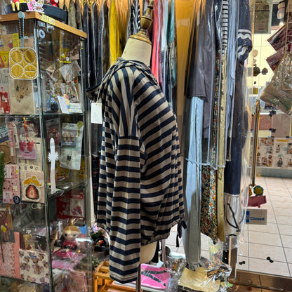 Denier Striped Hoodie Top, made in Japan