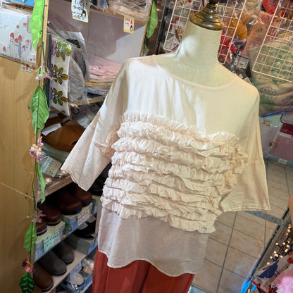(G) Pink Frill Blouse, made in Japan