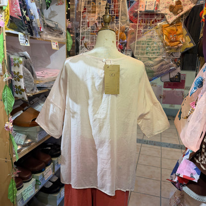 (G) Pink Frill Blouse, made in Japan