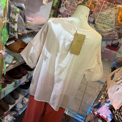 (G) Pink Frill Blouse, made in Japan