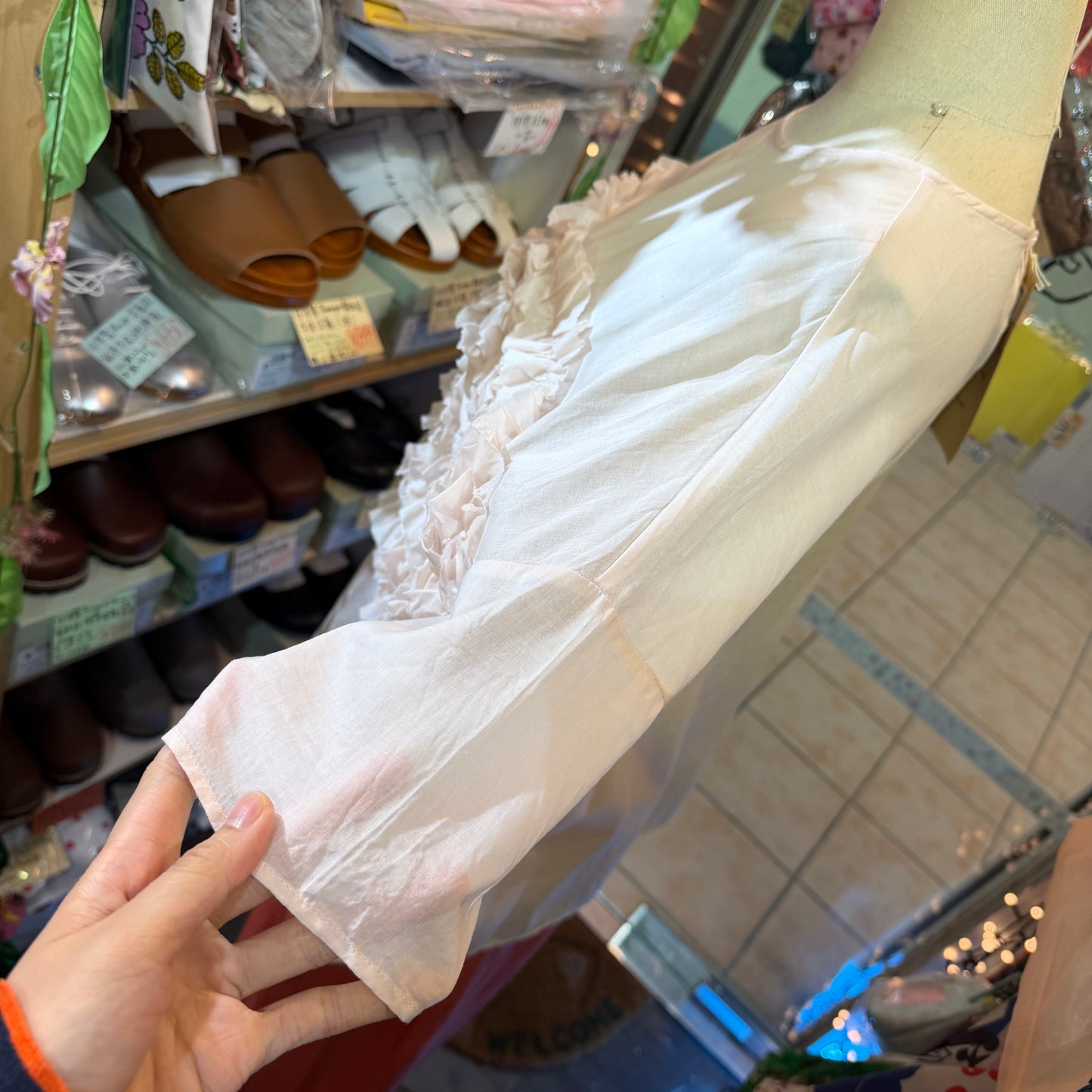 (G) Pink Frill Blouse, made in Japan