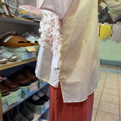 (G) Pink Frill Blouse, made in Japan