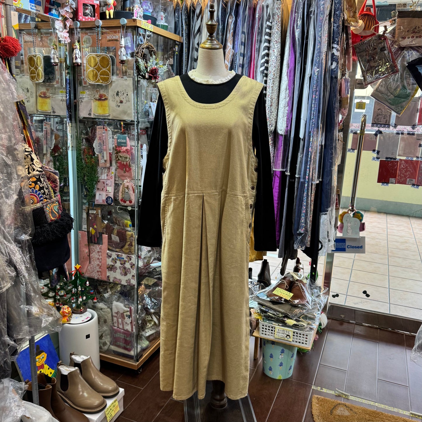 Tumugu Beige 2Way Dress, made in Japan