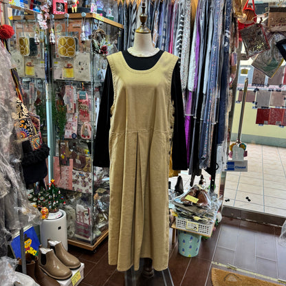 Tumugu Beige 2Way Dress, made in Japan