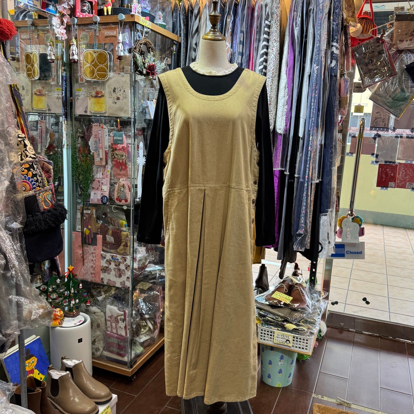 Tumugu Beige 2Way Dress, made in Japan