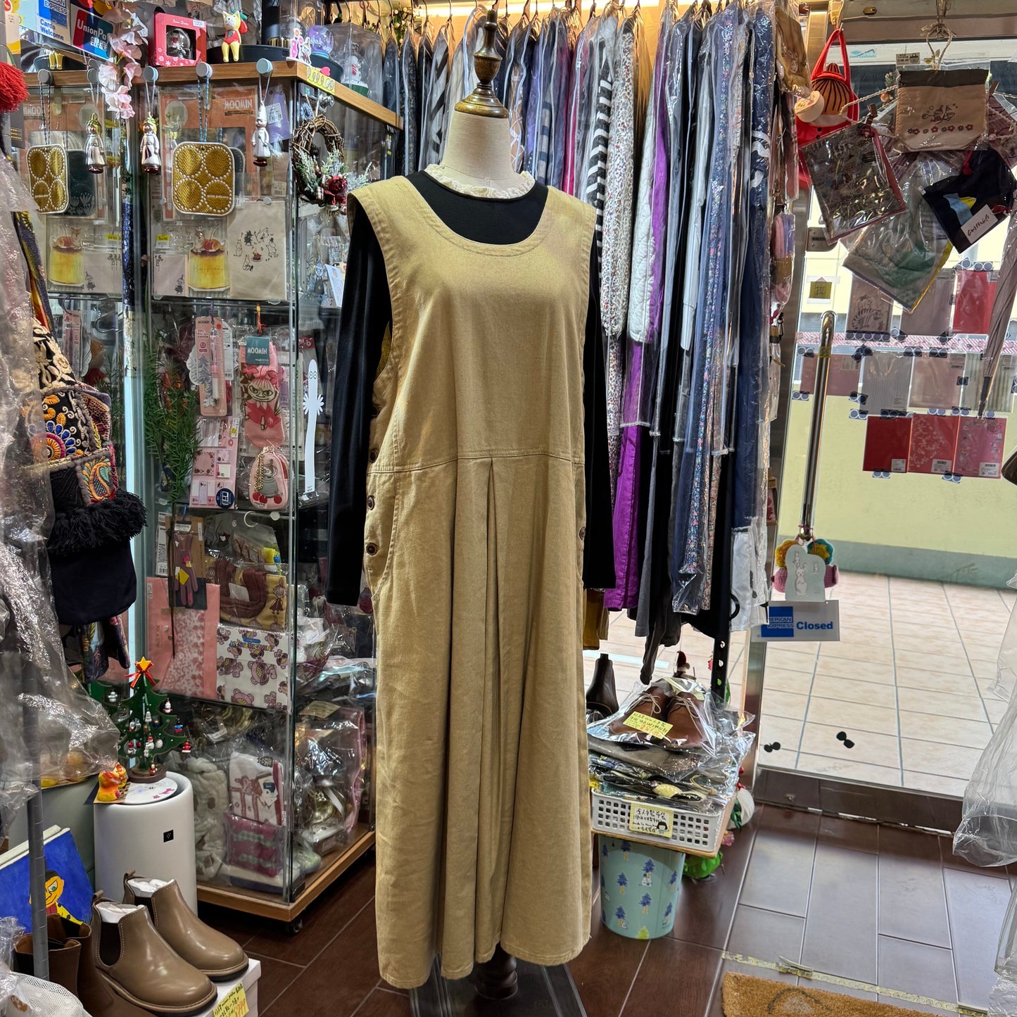 Tumugu Beige 2Way Dress, made in Japan
