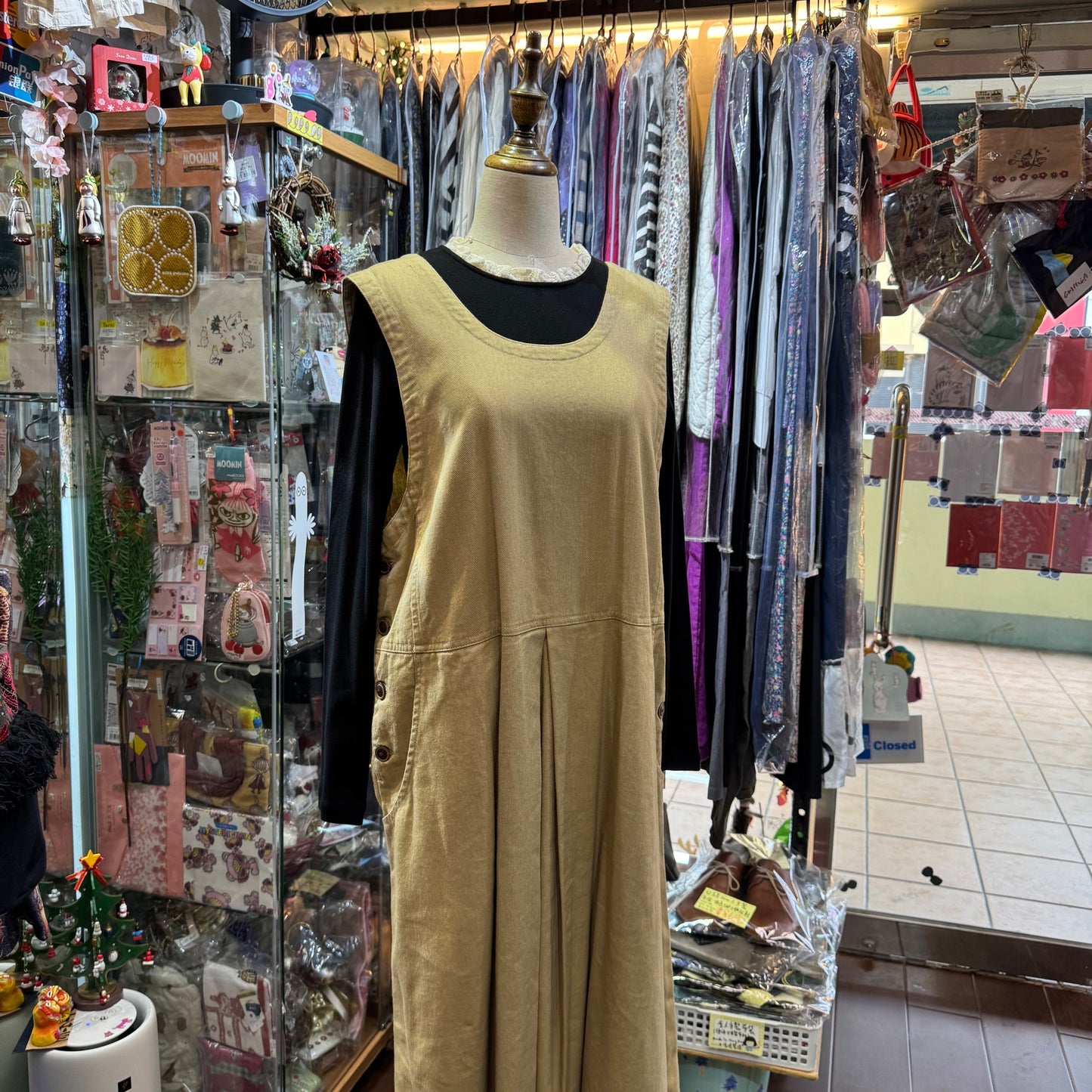 Tumugu Beige 2Way Dress, made in Japan
