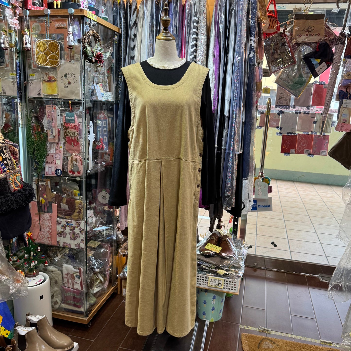 Tumugu Beige 2Way Dress, made in Japan