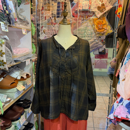 Laiterie Checked Blouse, made in Japan