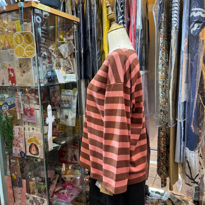 Nouvelles du Paradis Pink Striped T-shirt, made in Japan