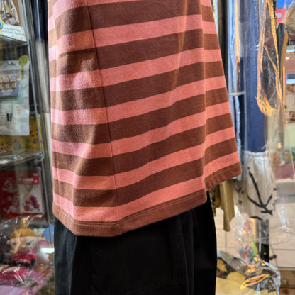 Nouvelles du Paradis Pink Striped T-shirt, made in Japan