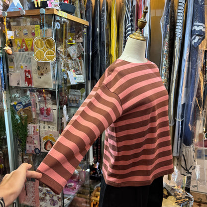 Nouvelles du Paradis Pink Striped T-shirt, made in Japan