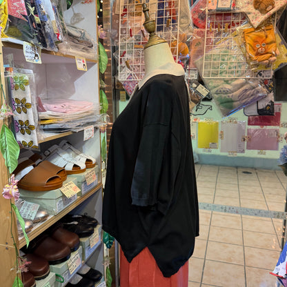 Ichi Black Cotton Knit Polo Shirt