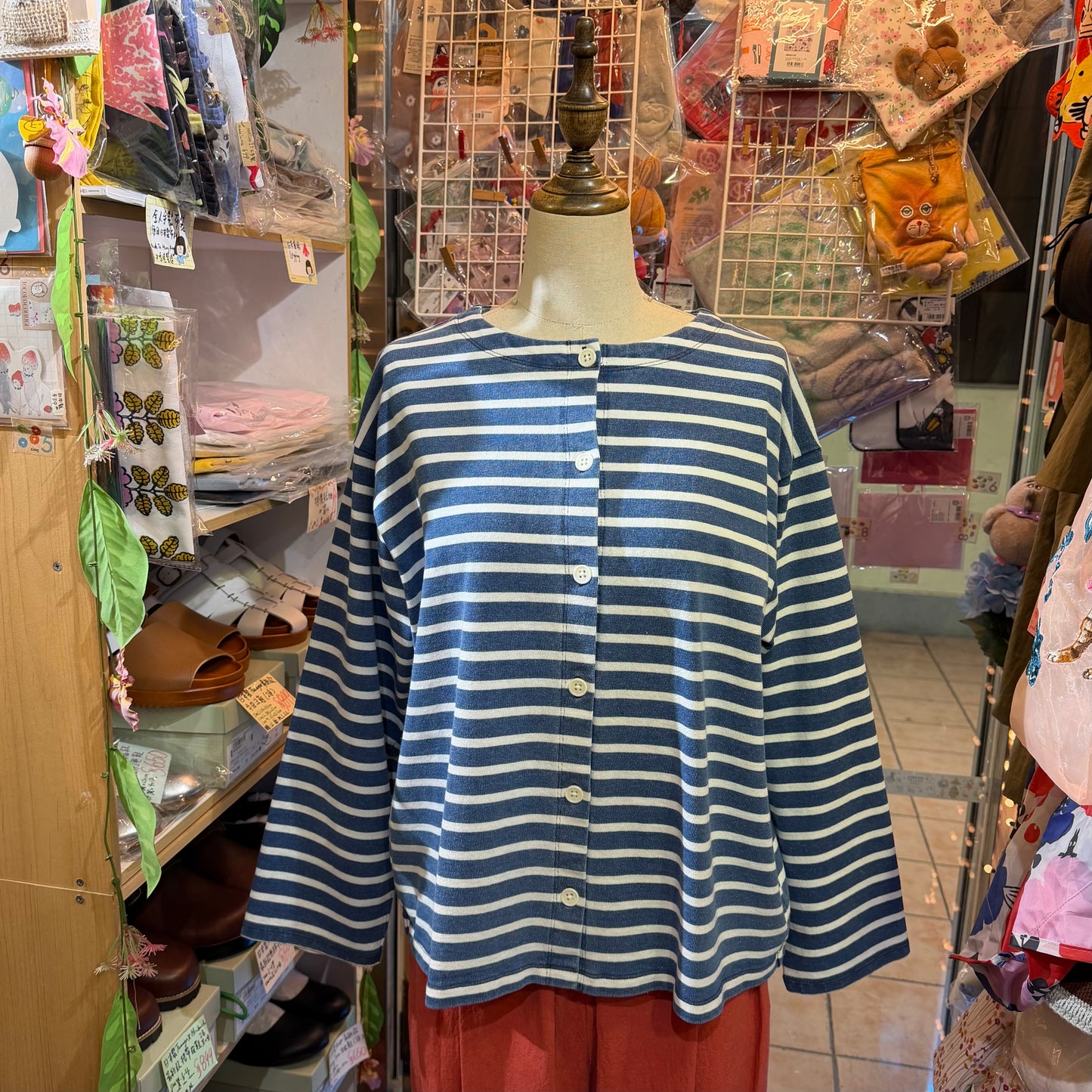 Ichi Antiquites Indigo Striped 2WAY Jacket, Top, made in Japan