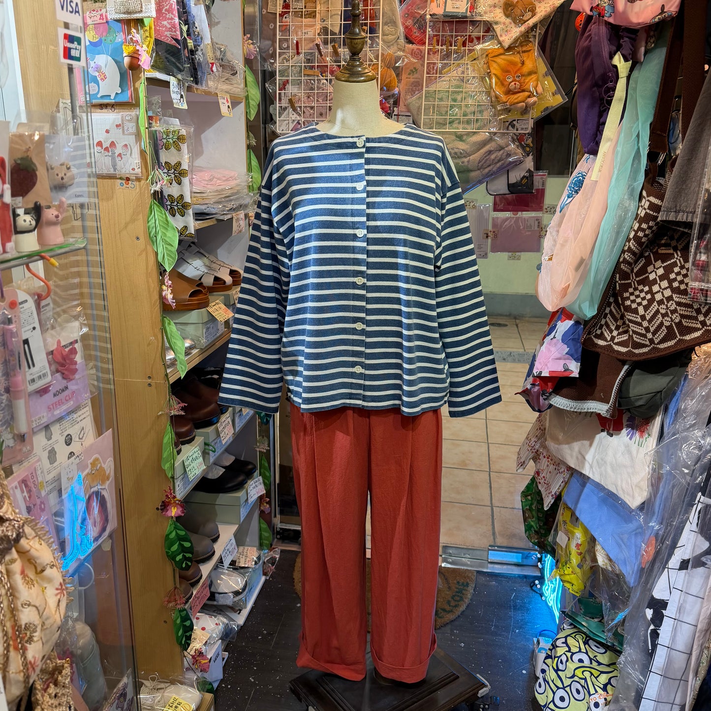 Ichi Antiquites Indigo Striped 2WAY Jacket, Top, made in Japan