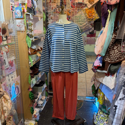 Ichi Antiquites Indigo Striped 2WAY Jacket, Top, made in Japan