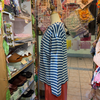 Ichi Antiquites Indigo Striped 2WAY Jacket, Top, made in Japan