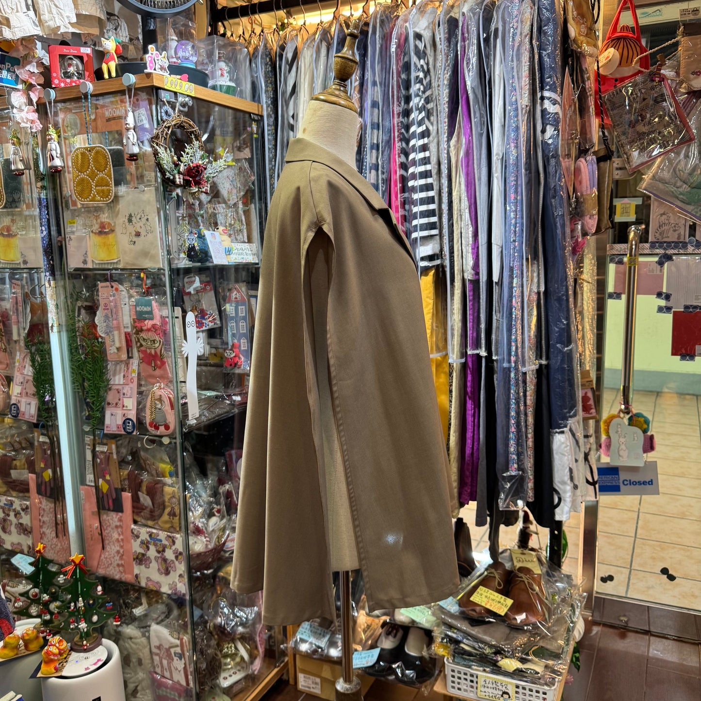 EXTRA20- Midiumisolid Beige Top, Outer, made in Japan