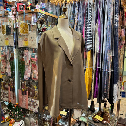 EXTRA30- Midiumisolid Beige Top, Outer, made in Japan