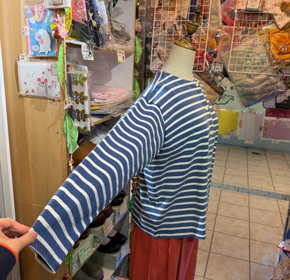 Ichi Antiquites Indigo Striped 2WAY Jacket, Top, made in Japan