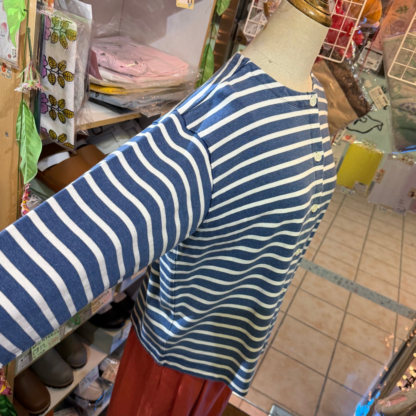 Ichi Antiquites Indigo Striped 2WAY Jacket, Top, made in Japan