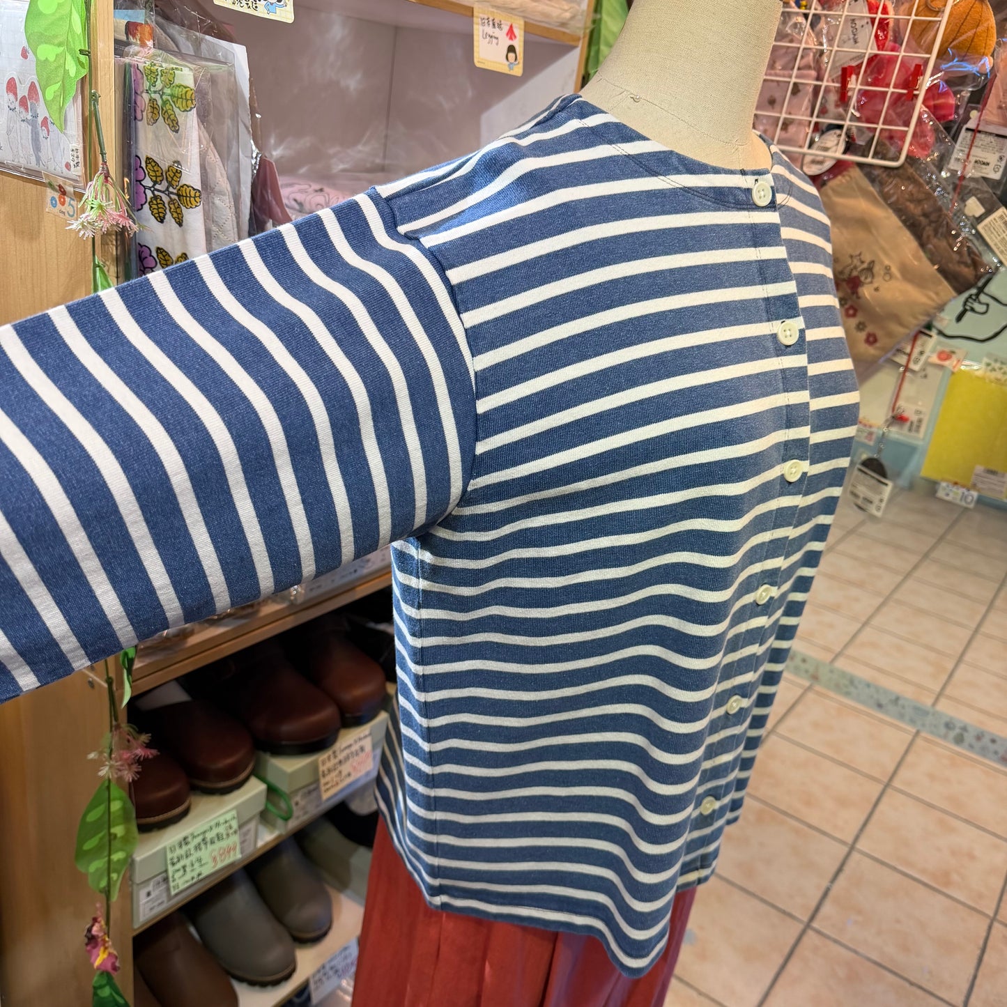 Ichi Antiquites Indigo Striped 2WAY Jacket, Top, made in Japan