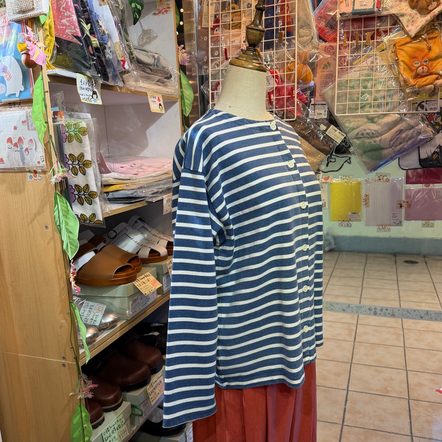 Ichi Antiquites Indigo Striped 2WAY Jacket, Top, made in Japan