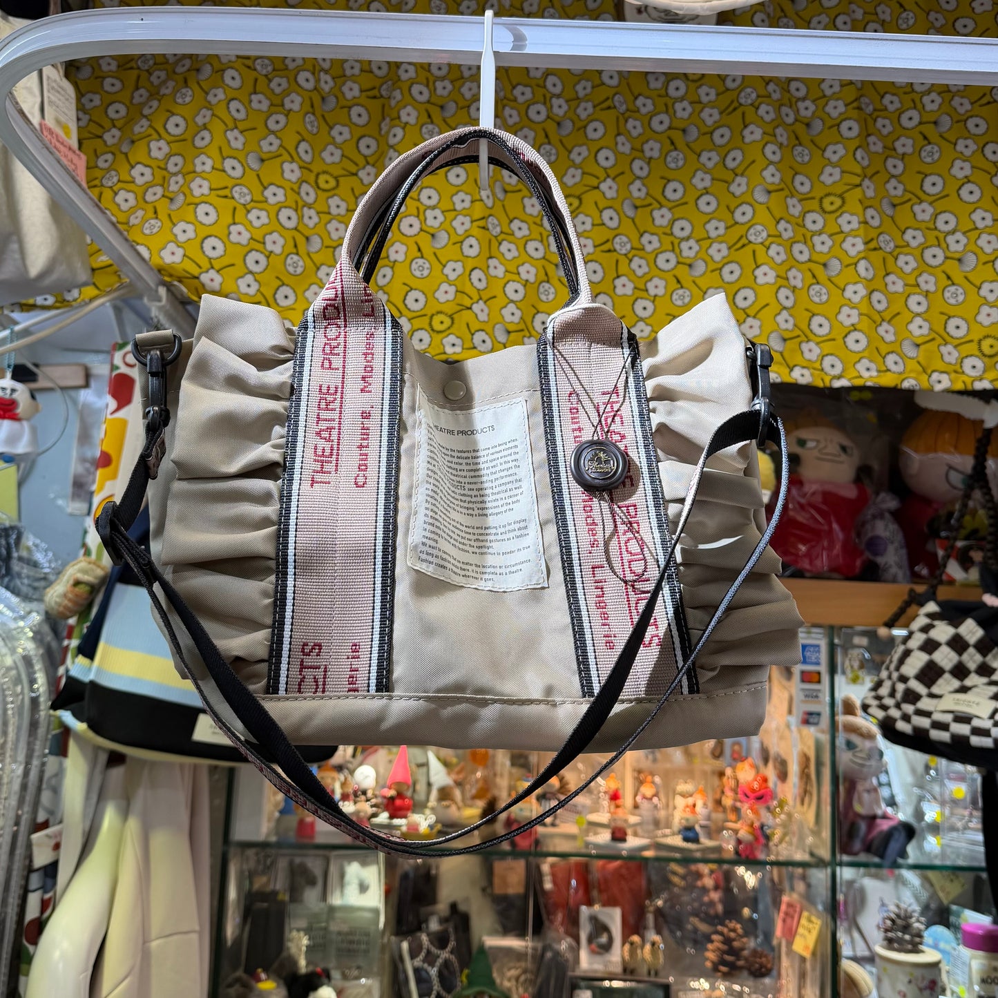 Theatre Products Nylon Tote "MISSISSIPPI" 2Way Beige Ribbon Bag-S