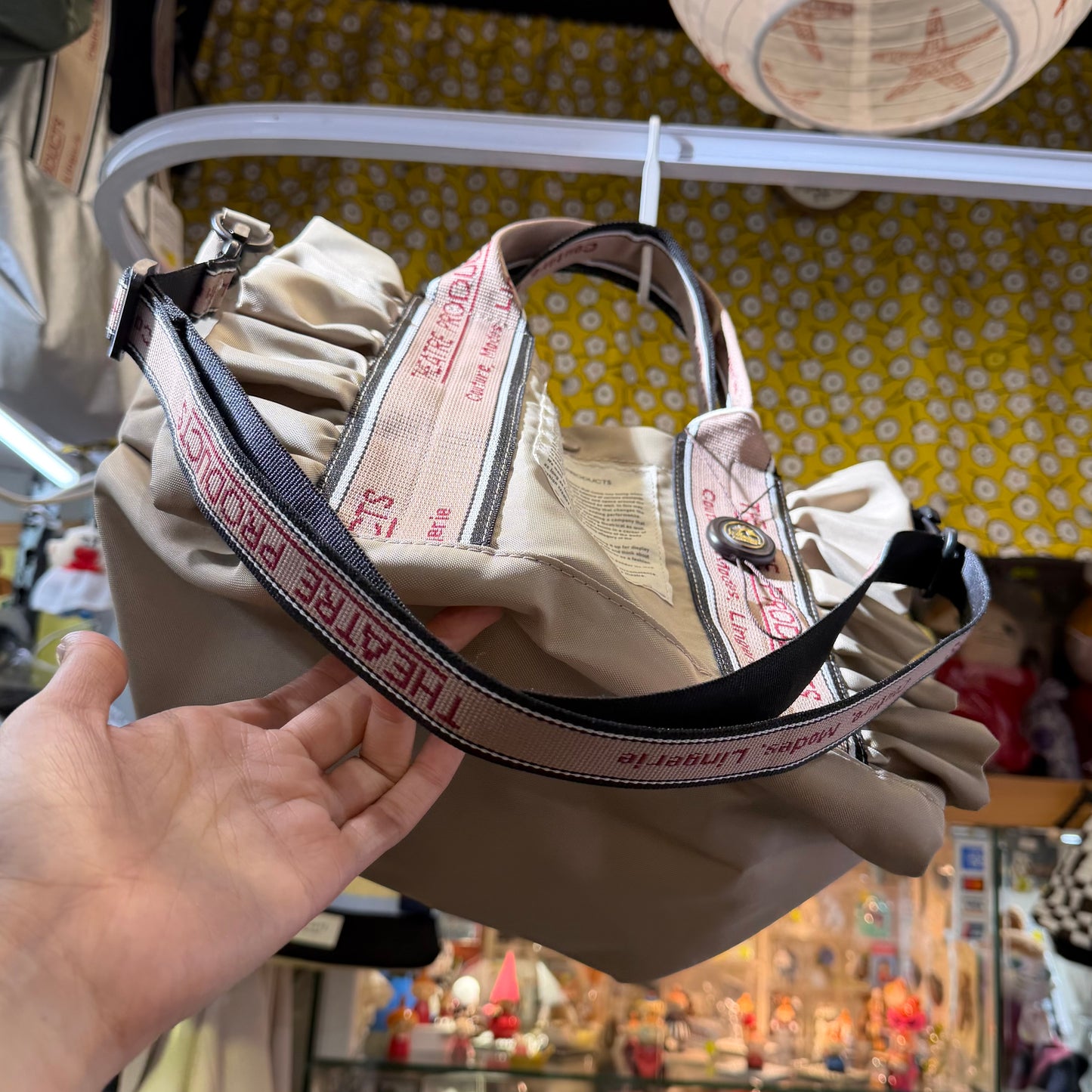 Theatre Products Nylon Tote "MISSISSIPPI" 2Way Beige Ribbon Bag-S