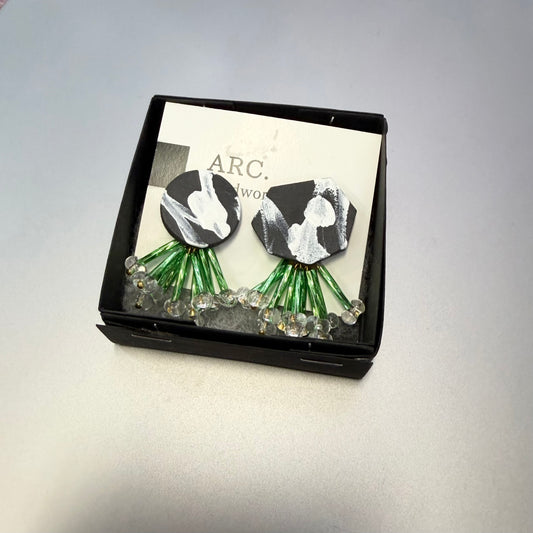 ARC Ceramic Earrings, handmade in Japan