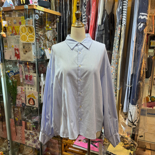 Veritecoeur Blue X Yellow Striped Shirt, made in Korea