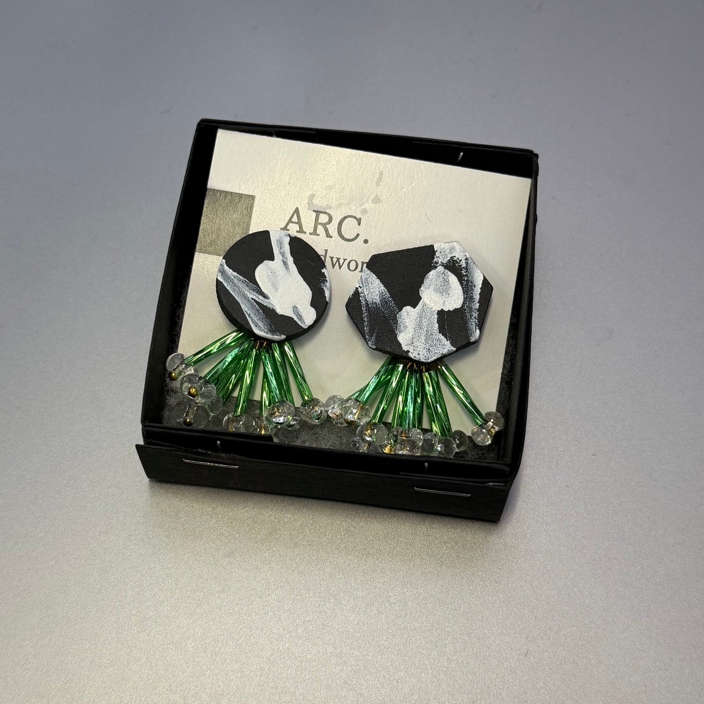ARC Ceramic Earrings, handmade in Japan