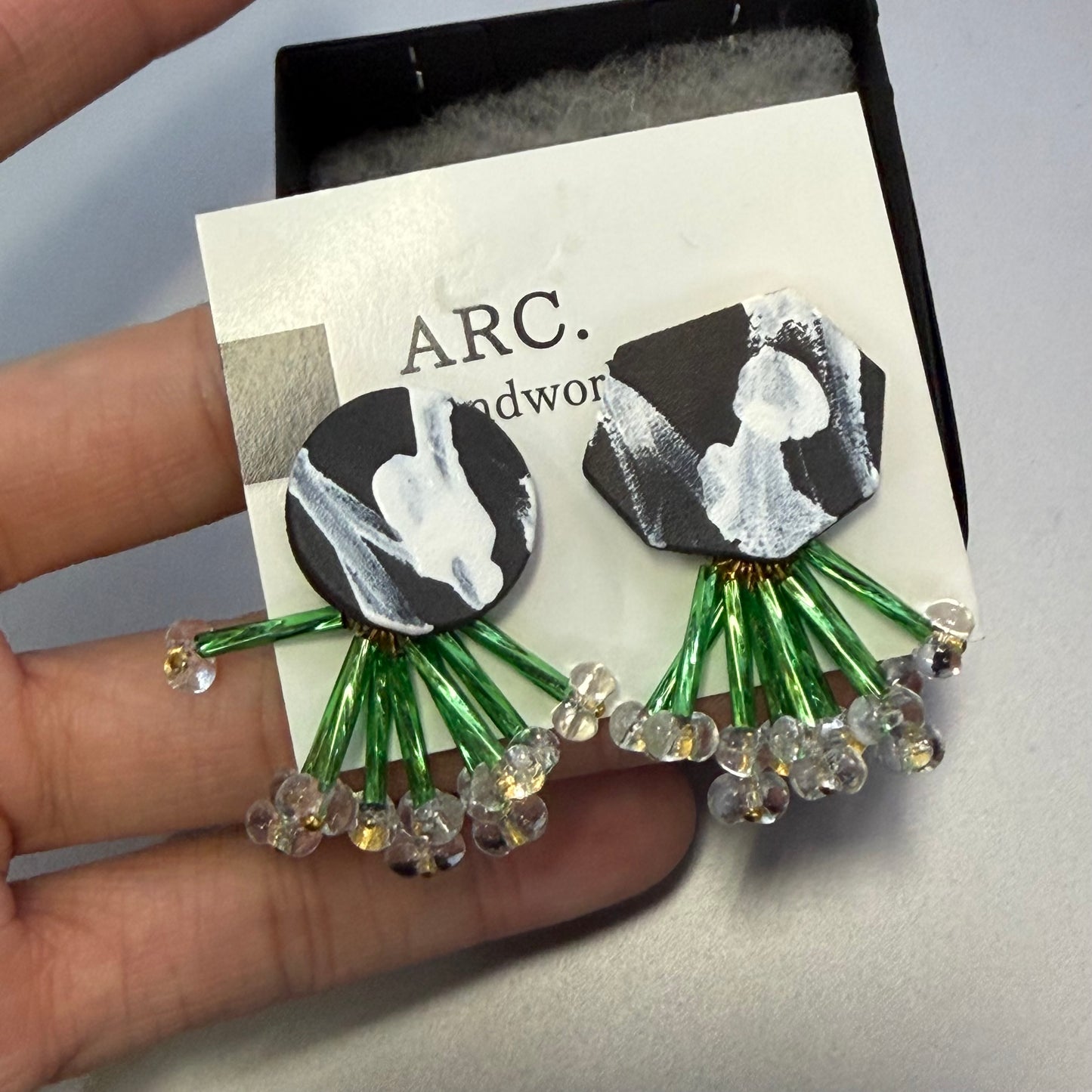 ARC Ceramic Earrings, handmade in Japan