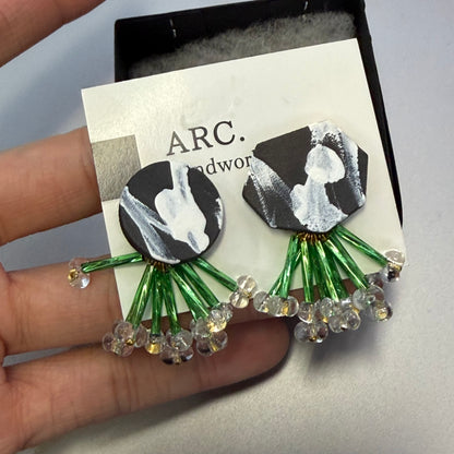 ARC Ceramic Earrings, handmade in Japan