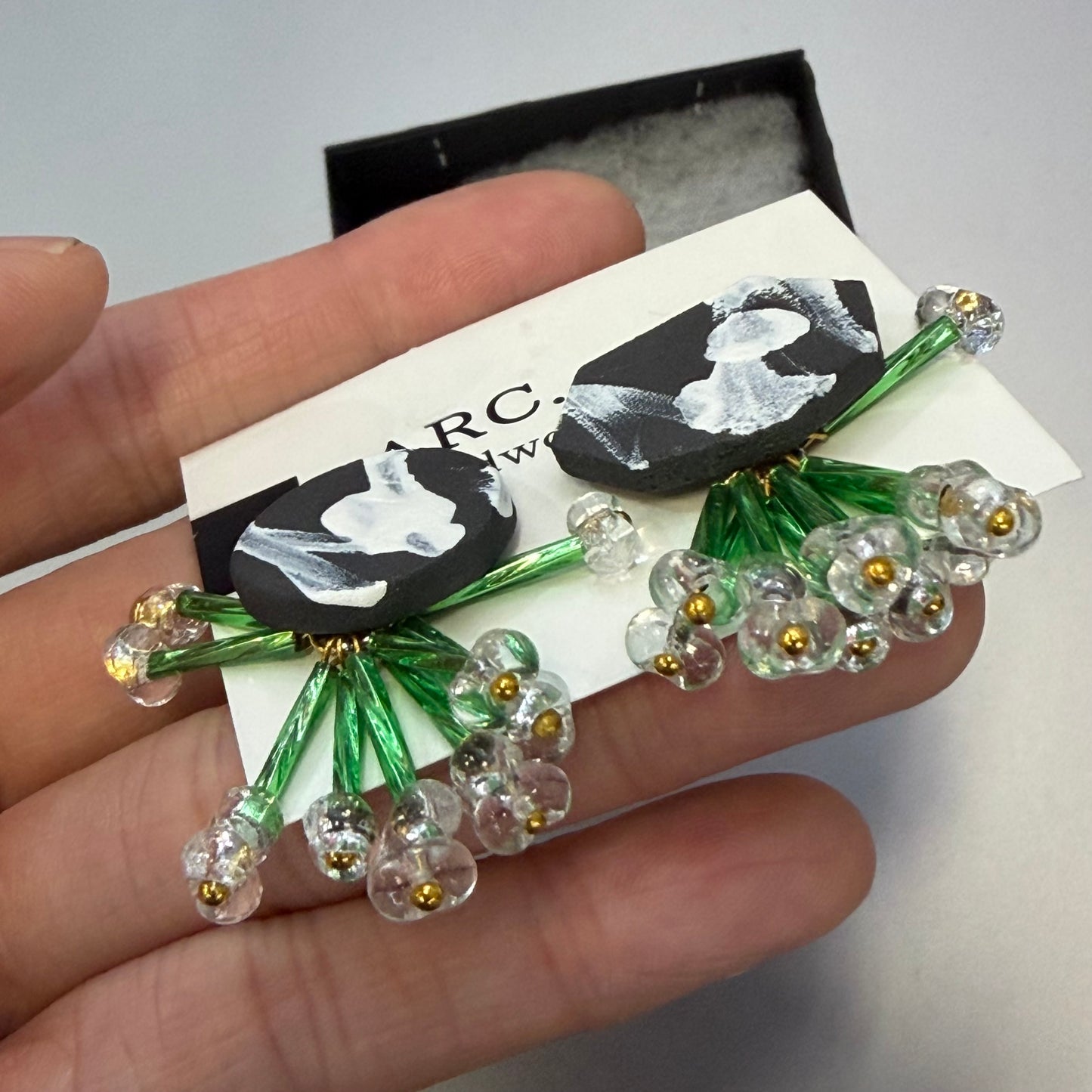 ARC Ceramic Earrings, handmade in Japan