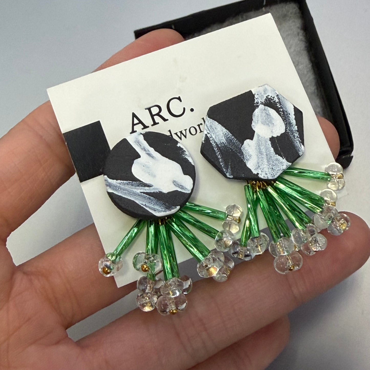 ARC Ceramic Earrings, handmade in Japan